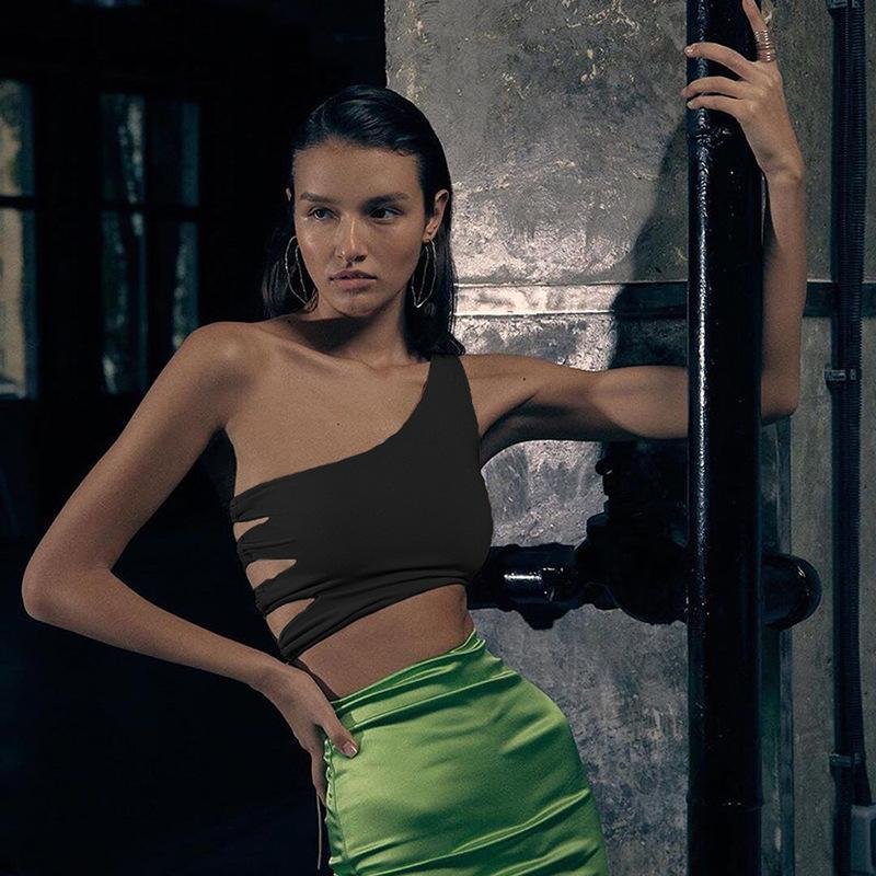 sexy hollow backless white black tank top women summer Korean club party wear camisole femme crop tops Slim Soft vest tee