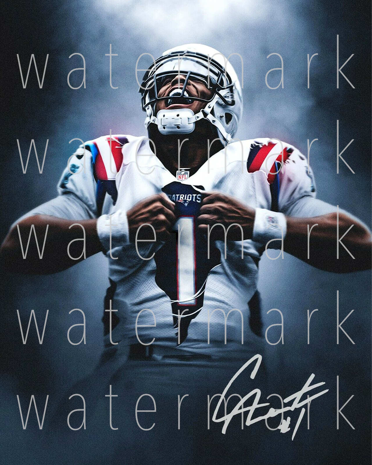 Cam Newton Patriots NFL Football signed 8X10 print Photo Poster painting poster autograph RP