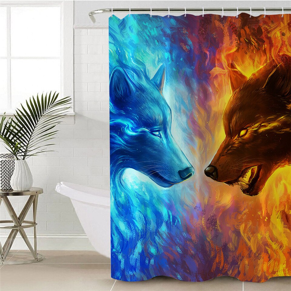

Ice Fire - Print Shower Curtain, 180*180cm, 501 Original