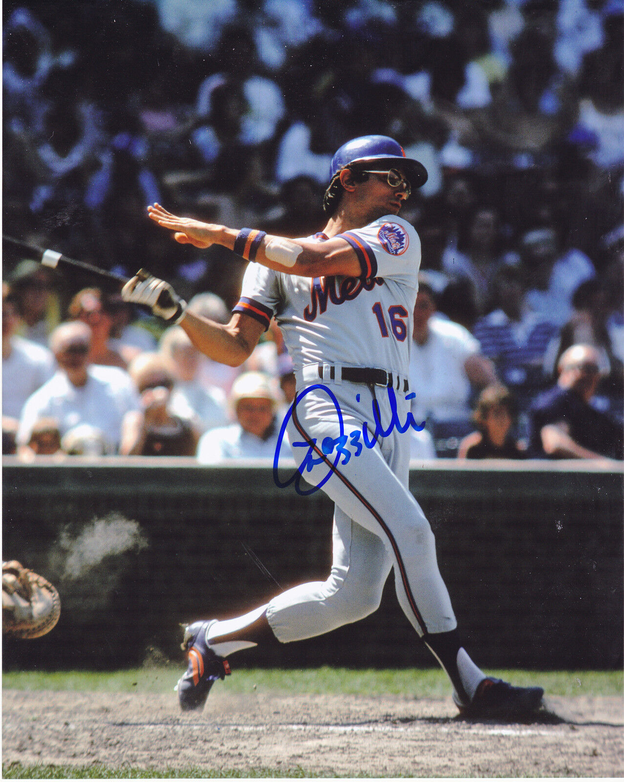 LEE MAZZILLI NEW YORK METS ACTION SIGNED 8x10