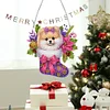 >SALE<Acrylic Special Shaped Christmas Stocking Pomeranian Hanging Diamond Kits Decor