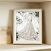 (17x22cm)Dress DIY Pearl Painting Art Kits for Adults Home Wall Decor Pearl Art Painting With Wooden Frame