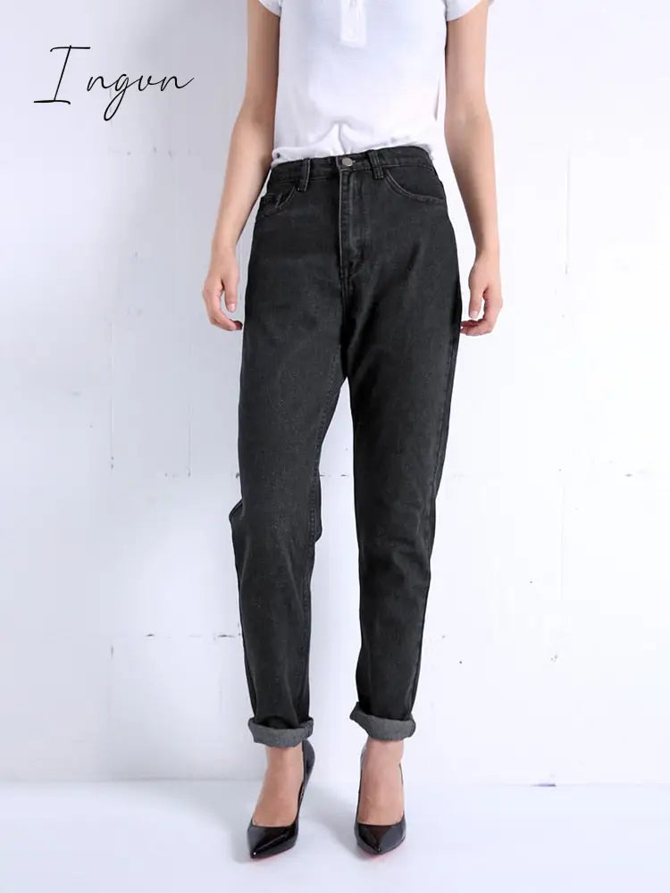 Ingvn - Harem Pants Vintage High Waist Jeans Woman Boyfriends Women’s Full Length Mom Cowboy