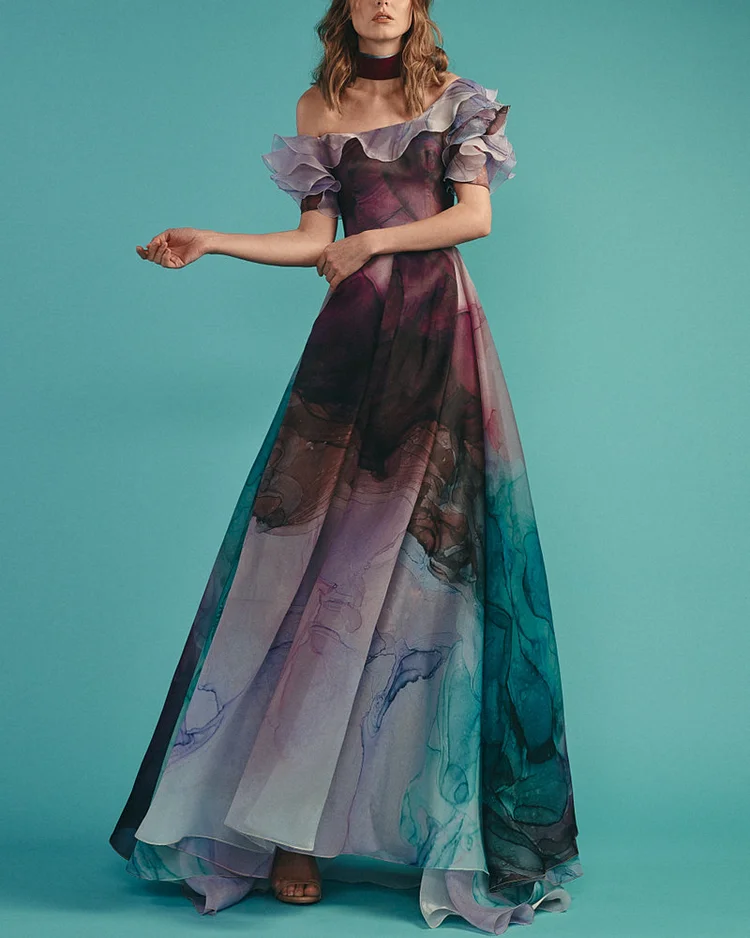 Elegant Print Floral Dress