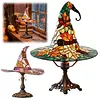Witch Hat Desk Ornament Maple Leaf Resin Halloween Night Light