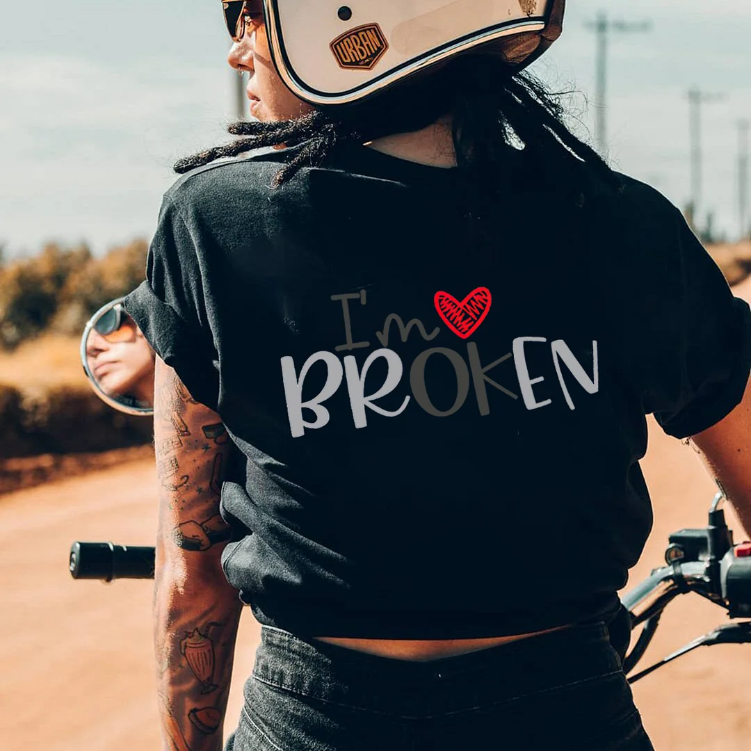 I‘m Broken Print Women's T-shirt -  