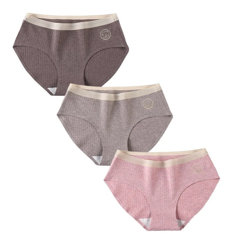3 Pcs/Set Sexy Seamless Cotton Underwear Women Panty Soft Panties For Female Skin-friendly Panty Comfort Lingerie Women's Briefs