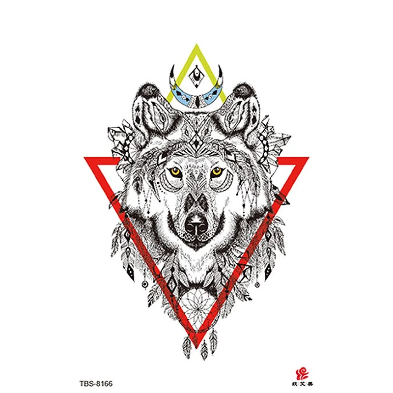Sdrawing Forest King Animal Tattoo Sticker for Men Tiger Skull Skeleton Fake Tattoo for Women Wolf Tattoo Temporary Waterproof