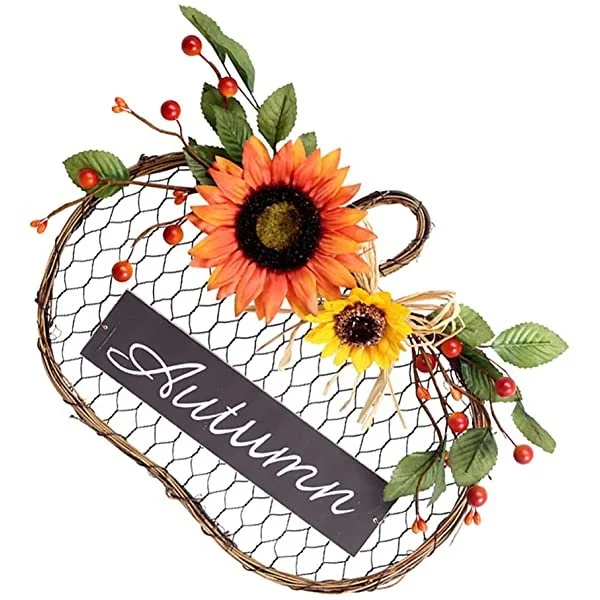 LED Fall Sunflower Wreath Outdoor Autumn Wreath | AvasHome
