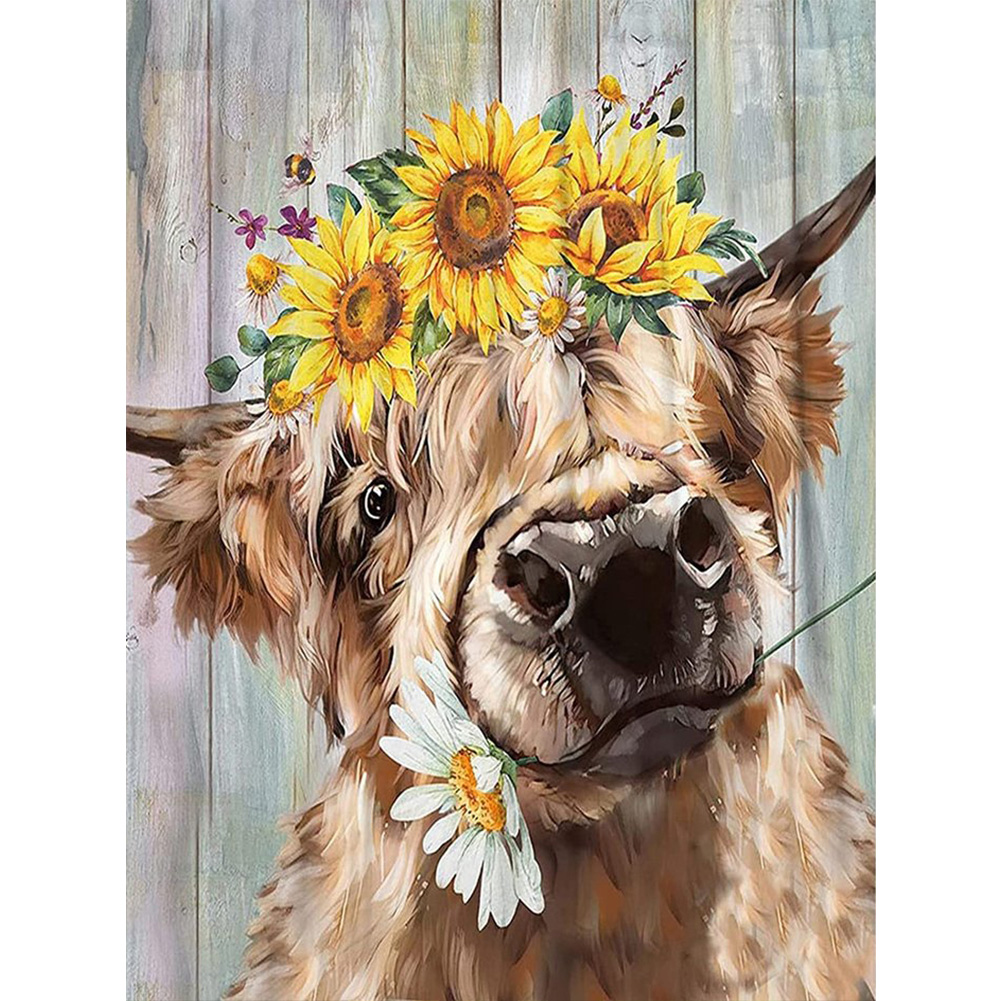 

Sunflower Cattle - Round Drill Diamond Painting - 30*40CM, 501 Original