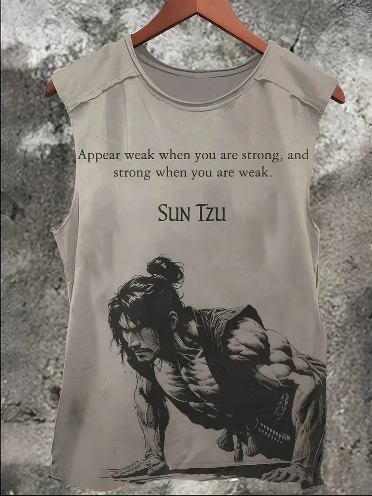 Men's Warrior Sun Tzu Printed Tank Top