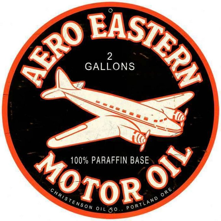 30*30cm - Aero Eastern - Round Tin Signs/Wooden Signs