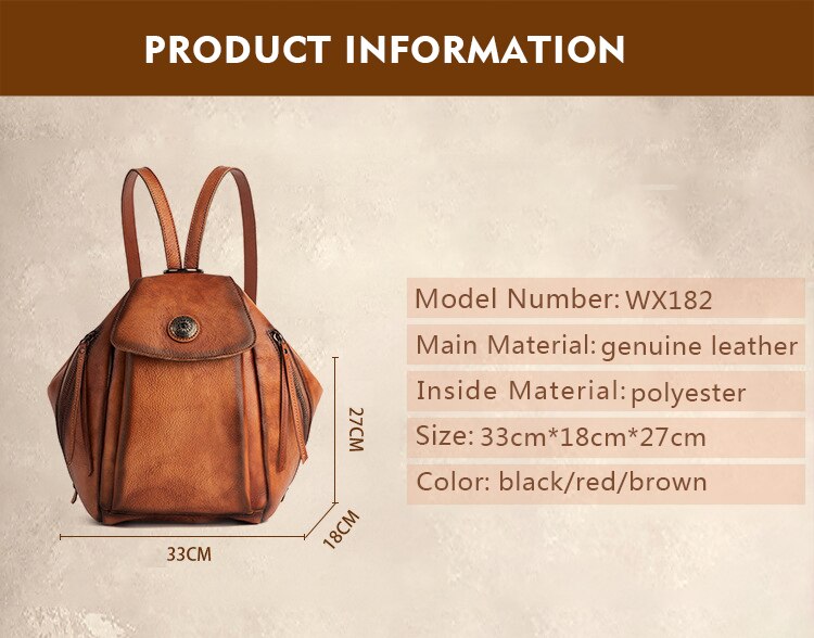 Dimensions of Vintage Backpack