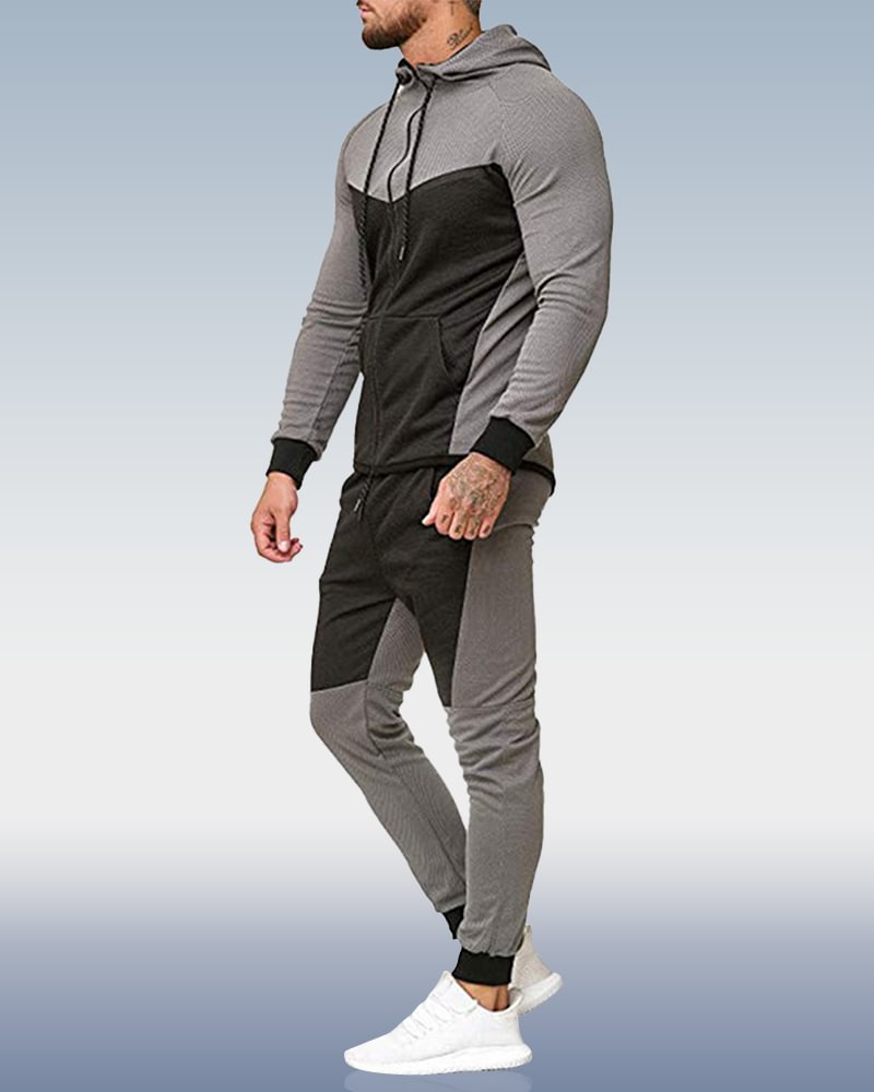 Men's Grey Leisure Sports Two-Piece Set