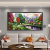 (US Only)Full Embroidery Eco-cotton Thread 11CT Printed Landscape Cross Stitch 131x66cm