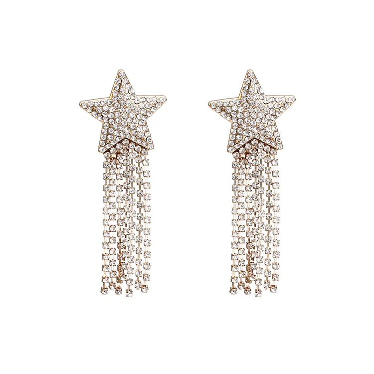 Shining Star Rhinestone Drop Earrings