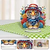 DIY Flag Tiger Special Shape Diamond Painting Desktop Ornaments