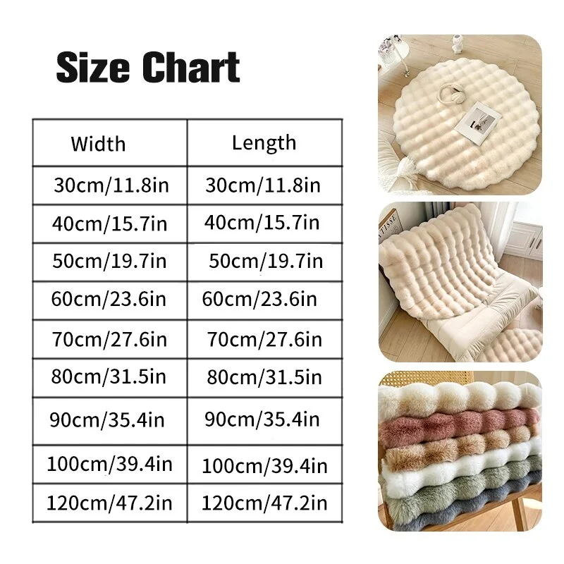 Nigikala Round Carpets for Living Room Plush Floor Mat Soft Area Rugs Bedroom Bedside Fluffy Rug Shaggy Carpet Room Decor