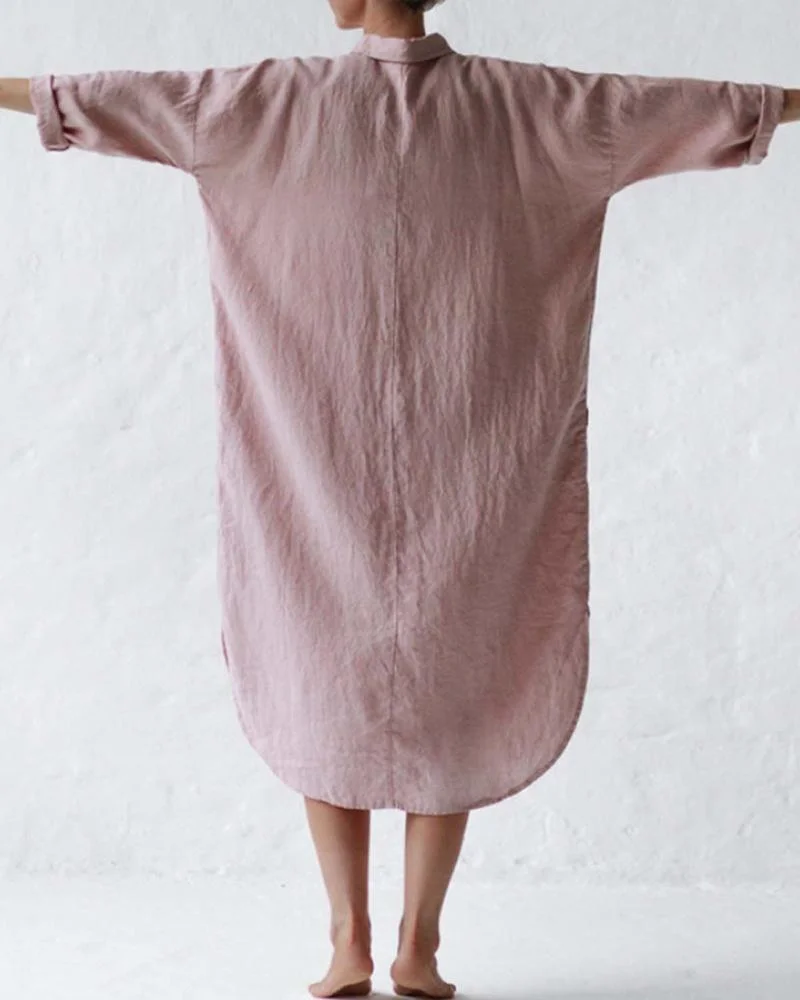 Shirt Dress In Dusty Pink