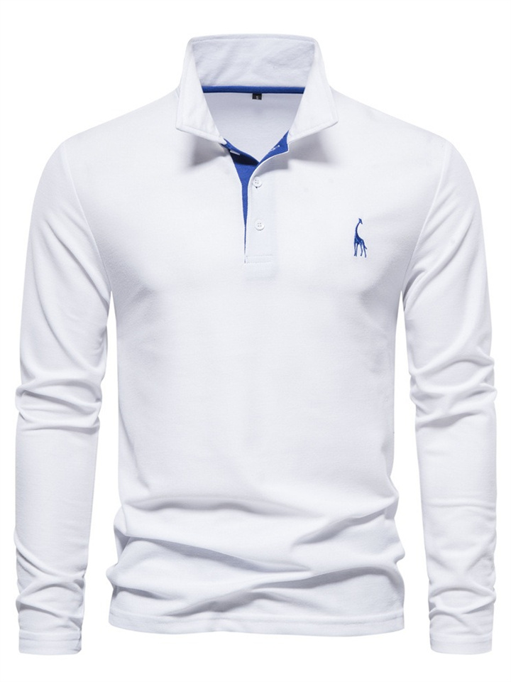 Spring and Fall New Lapel Men's Cotton Fashion Casual Polo Shirt