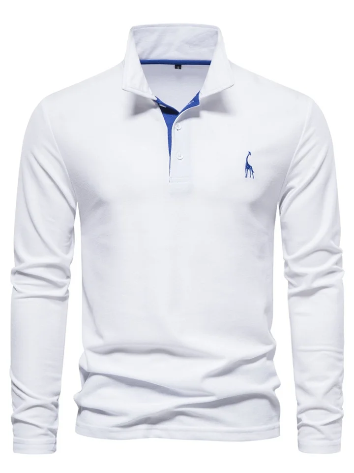 Spring and Fall New Lapel Men's Cotton Fashion Casual Polo Shirt