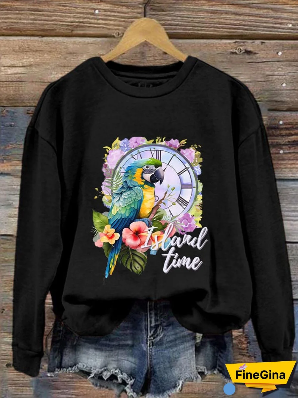 Women's Retro Parrothead Graphic Sweatshirt