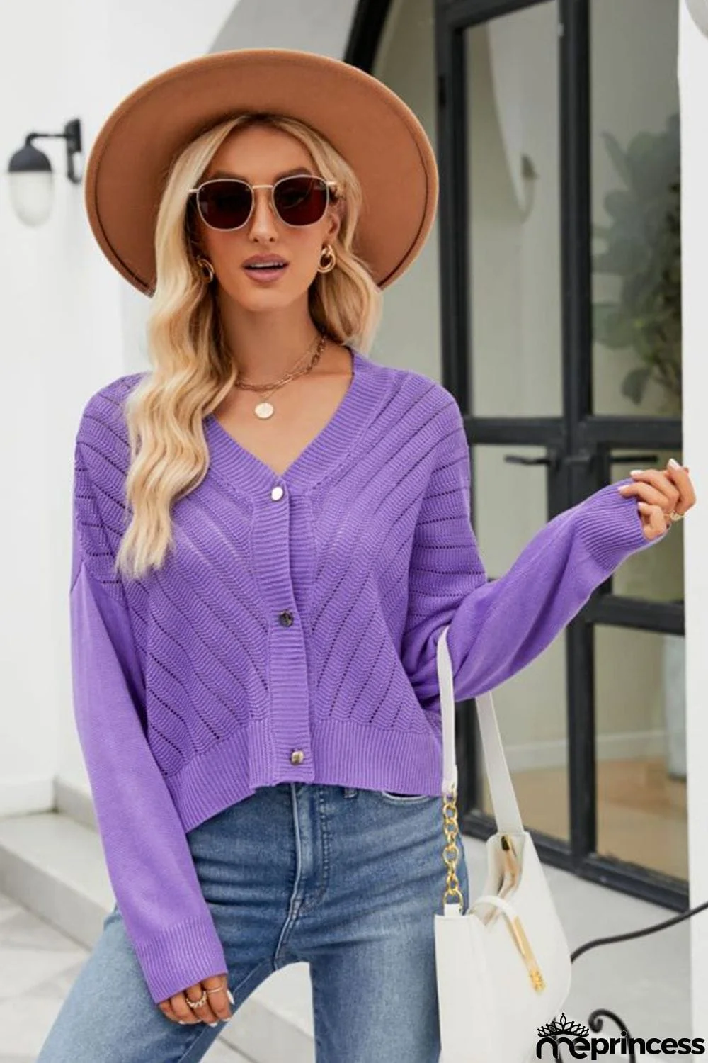 V-Neck Button Down Cardigan