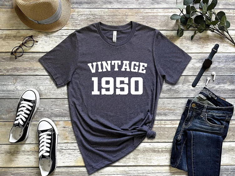 1950 Vintage (Customizable) T-shirt, 72th Birthday T-shirt-Annaletters