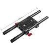 Camera Base Plate with Dual 15mm Rod Rail Clamp for Suitable for All Kinds of Rabbit cage and DSLR Rig Support System with Tripod Mounting Baseplate 