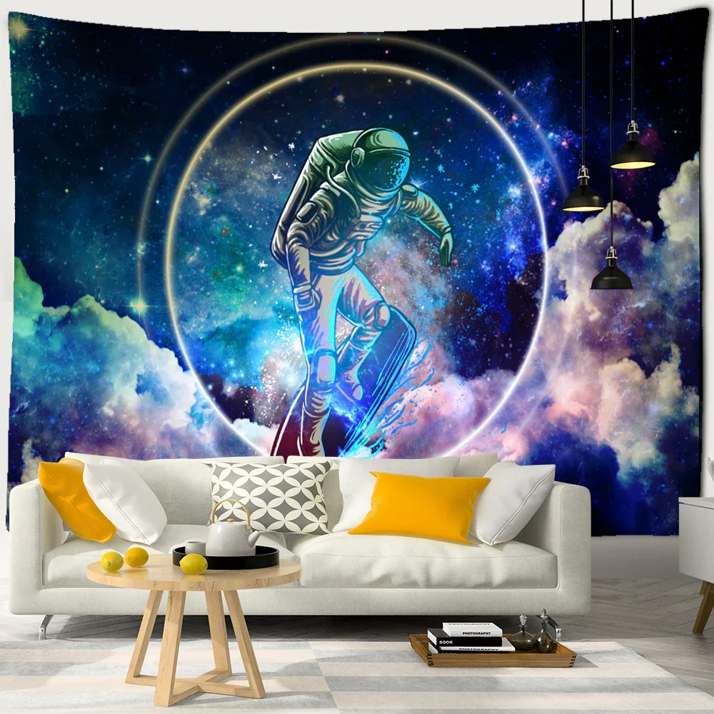 Nigikala Character Starry Sky Tapestry Wall Hanging Astronaut Psychedelic Witchcraft Dormitory Hippie Tapiz Home Decor