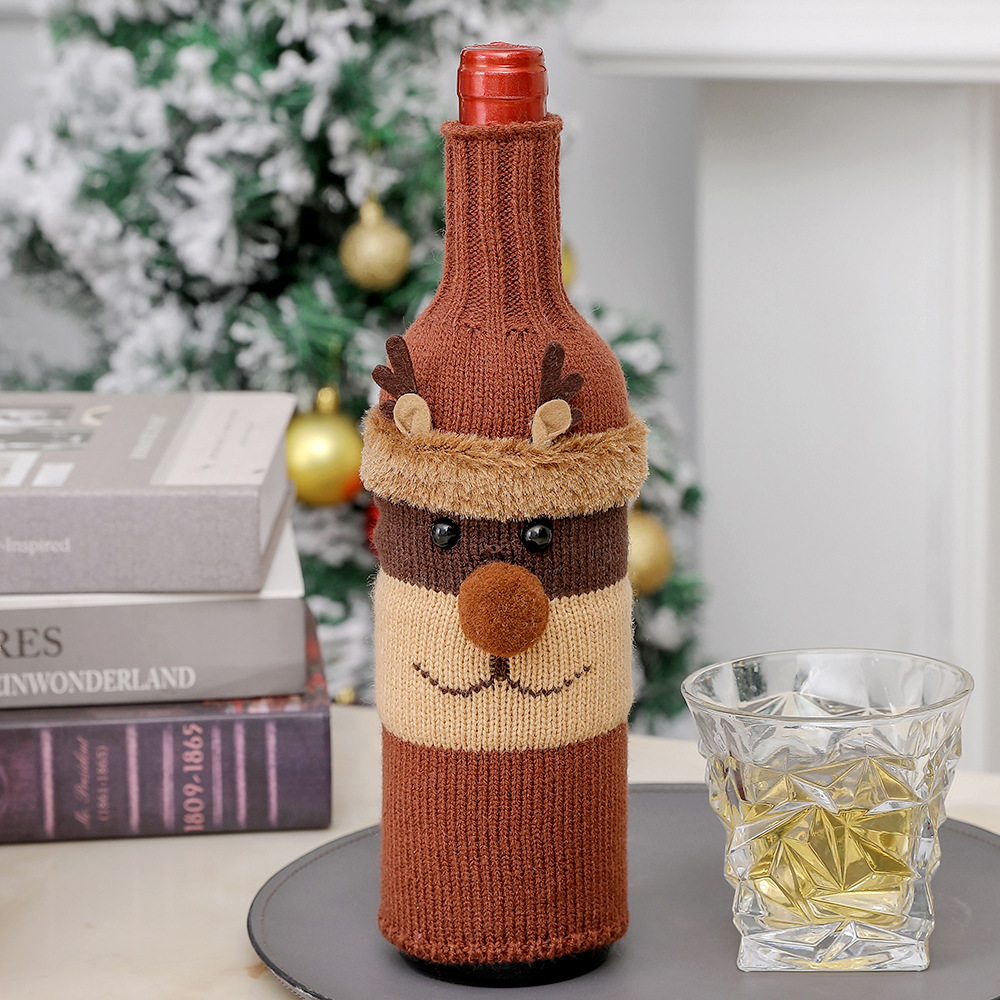 Christmas decorations old man wine bottle set