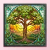 Glass Painting-Tree Of Life - 14CT Stamped Cross Stitch 40*40cm/15.75*15.75in