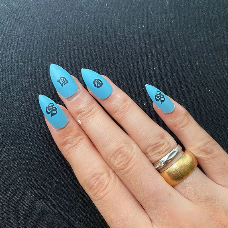 24pcs stiletto false press on nails matte Black color Leopard Wear Finished product wearable full cover acrylic nails products-Nail Inspo