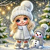 Diamond Painting-DIY Crystal Rhinestone Snow Girl