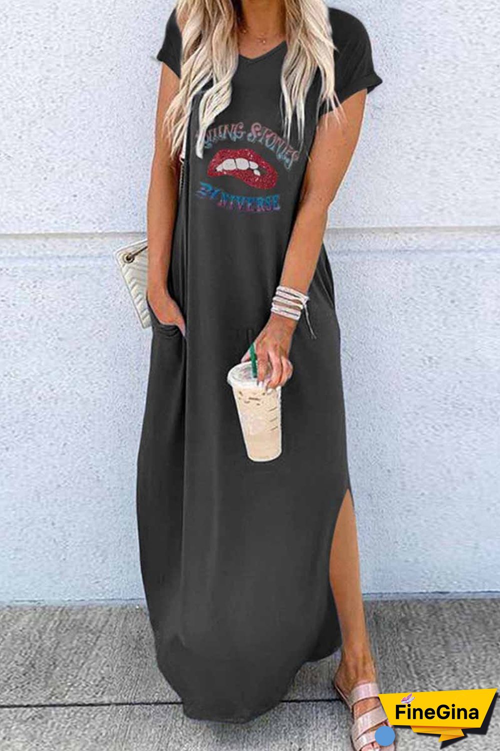 Carton Print Loose Dress