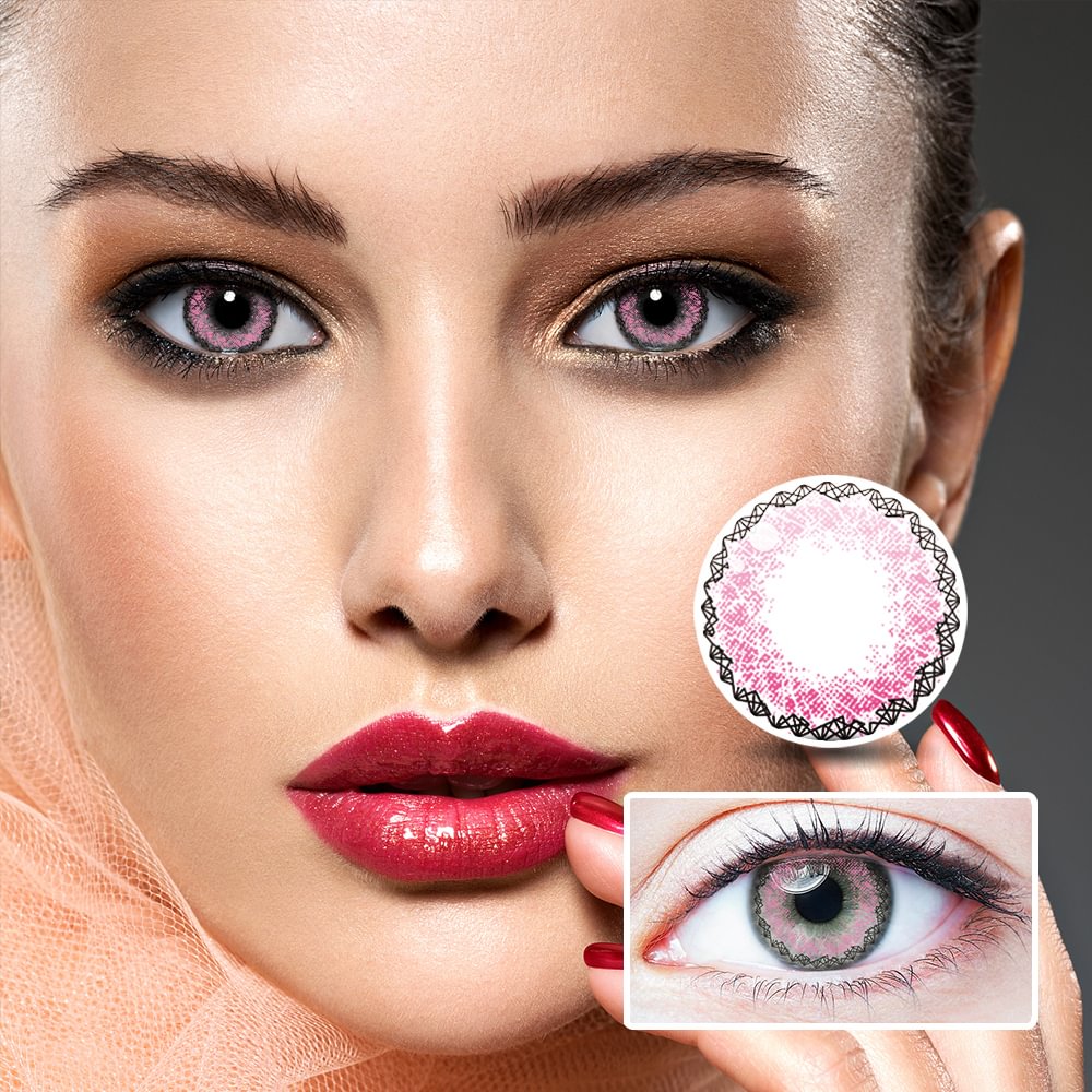 NEBULALENS Muse Pink Yearly Prescription Colored Contact Lenses NEBULALENS