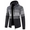💥2025 New Arrivals!Men's Sweater Striped Contrast Color Knitted Sweater Cardigan Jacket Hoodie Sports Casual Hiking Jacket Zipper Sportswear Autumn And Winter Plus Velvet Thick Warm