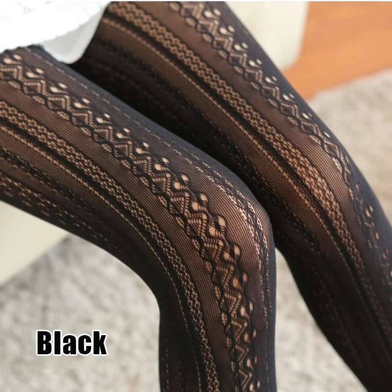 Sexy Lolita Rayon Tights Pantyhose Female Carved Fishnet Hollowed-Out Stocking Muti-Colors Breathable Stretch Leggings 2020 New