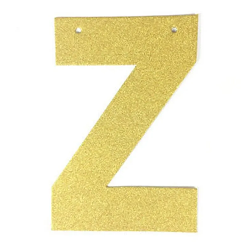 1Pcs/lot 13cm Personalized DIY Gold Glitter Paper Letter Banner Hanging Flags for Wedding Birthday Party Festival Decorations