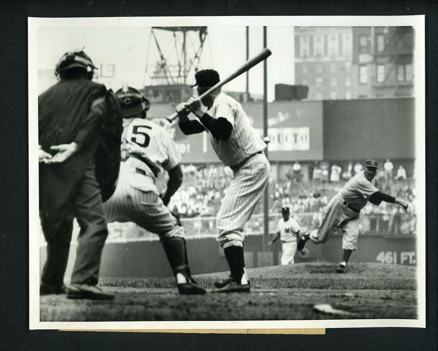 Dizzy Dean pitches to Red Rolfe 1959 Yankees Old Timers' Game Press Photo Poster painting Cubs