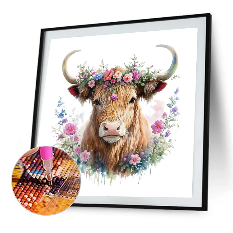 YALKIN Large Diamond Painting Kits for Adults (35.4x11.8inch) DIY Cow Full  Round Drill Pictures Arts Paint by Number Kits for Home Wall Decor 