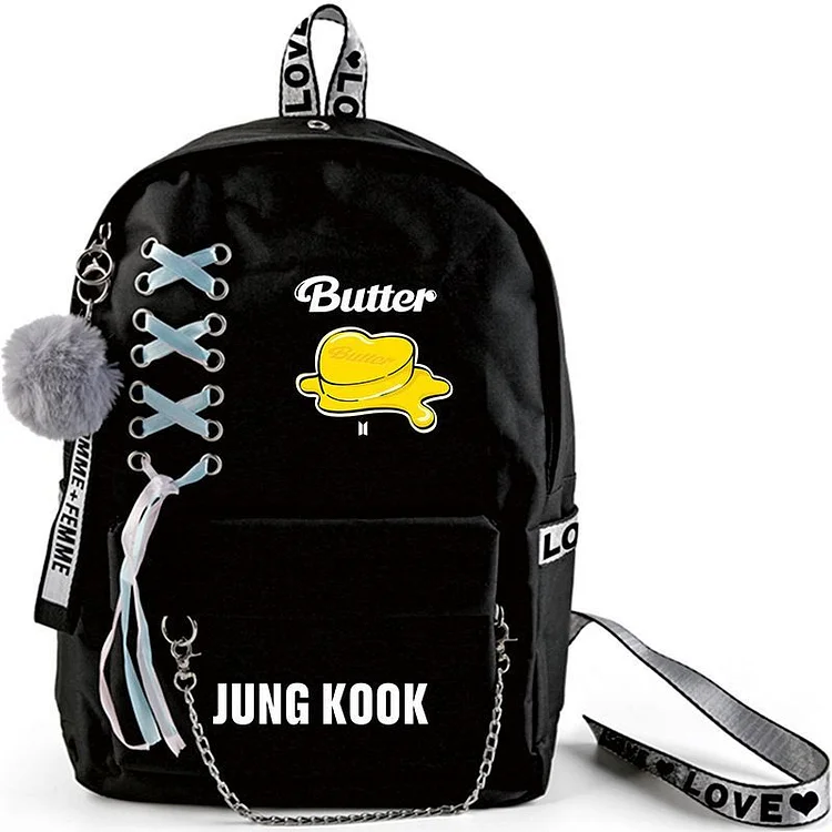  Jung Kook Printed Bts Pink Bag Baby Bag College Bags