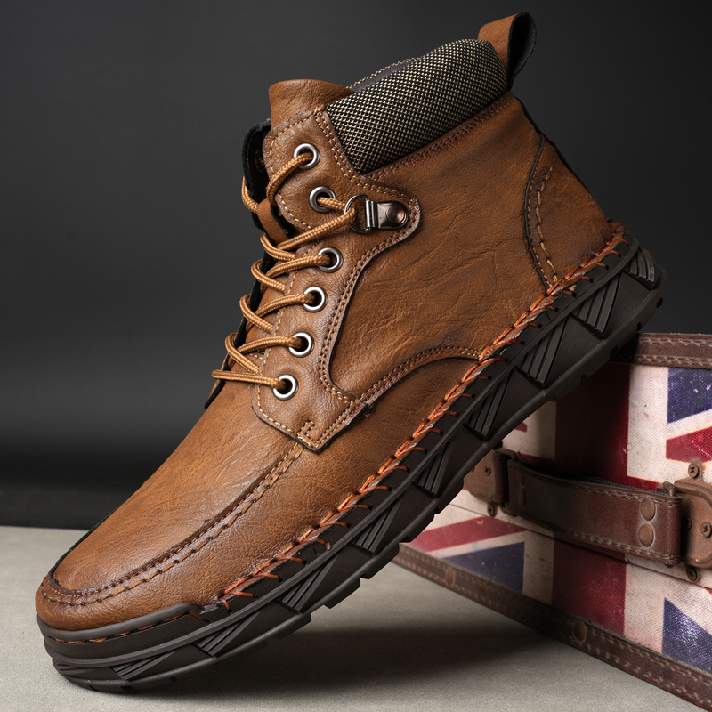 Arkget Shoes | Men's Leather Handmade Non-slip Work Casual  Ankle Boots