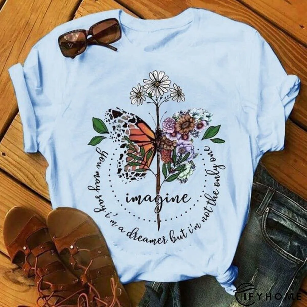 Print Casual Short Sleeve Modal T-shirt & Top | IFYHOME
