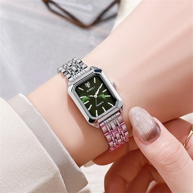 Fashion New Stainless Steel Women’s Business Casual Quartz Watch Light Luxury Women’s Stainless Steel Student Watch