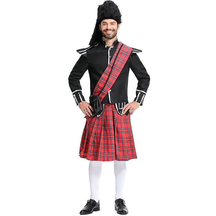 Adult Kids Majorette Costume Red Lattice Men's Uniform Party Supplies For Themed Parties Halloween Outfits