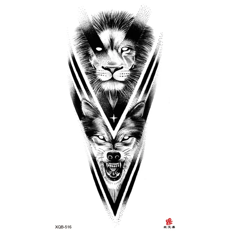 Sdrawing Full-arm Waterproof Tattoo Sticker Symbol Totem Animal Skeleton Small Arm Tattoo Sticker