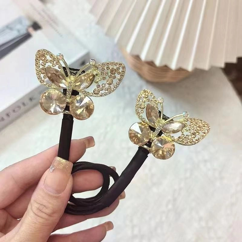 Women’s Minimalist Peacock Feather Flower Alloy Plating Inlay Rhinestones Hair Band