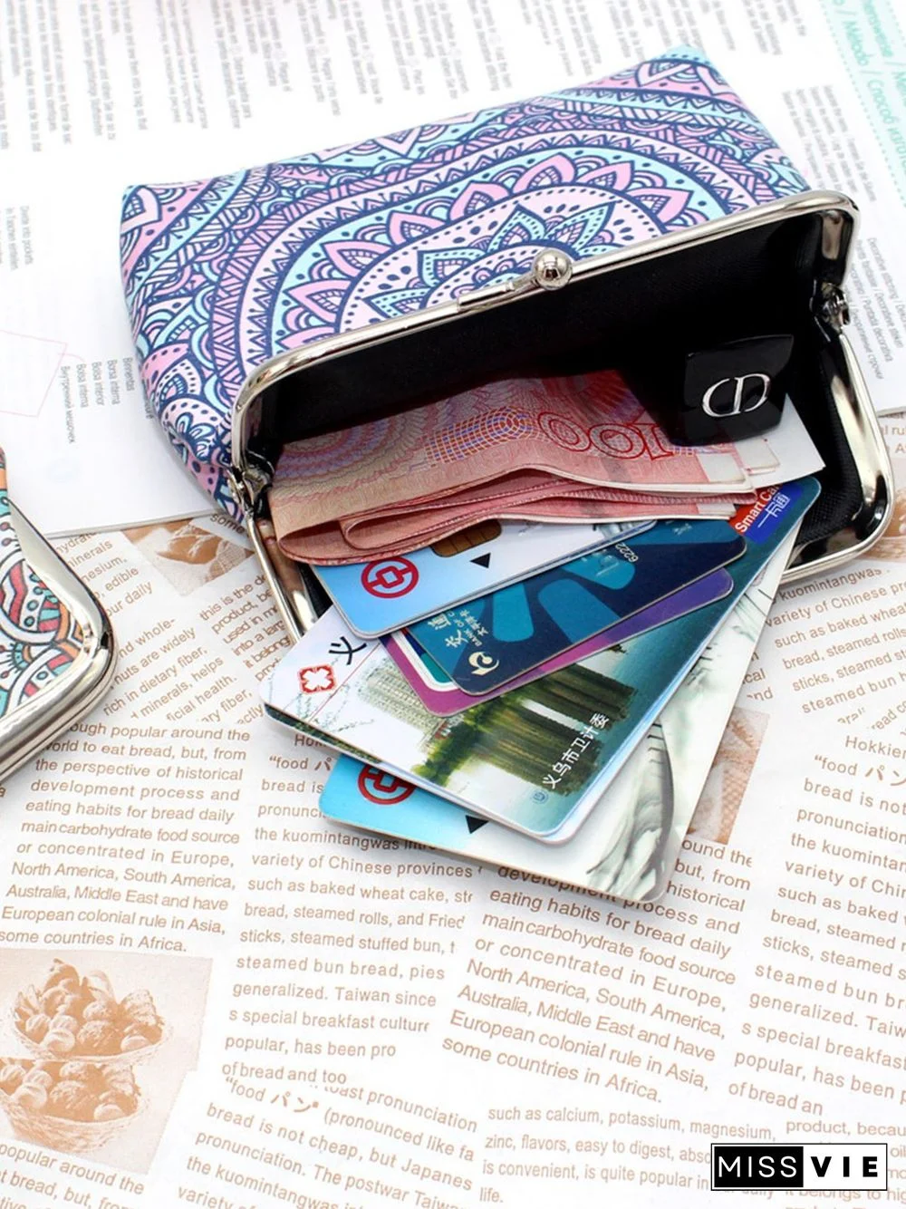 Ethnic Pattern Kiss Buckle Coin Purse Storage Bag