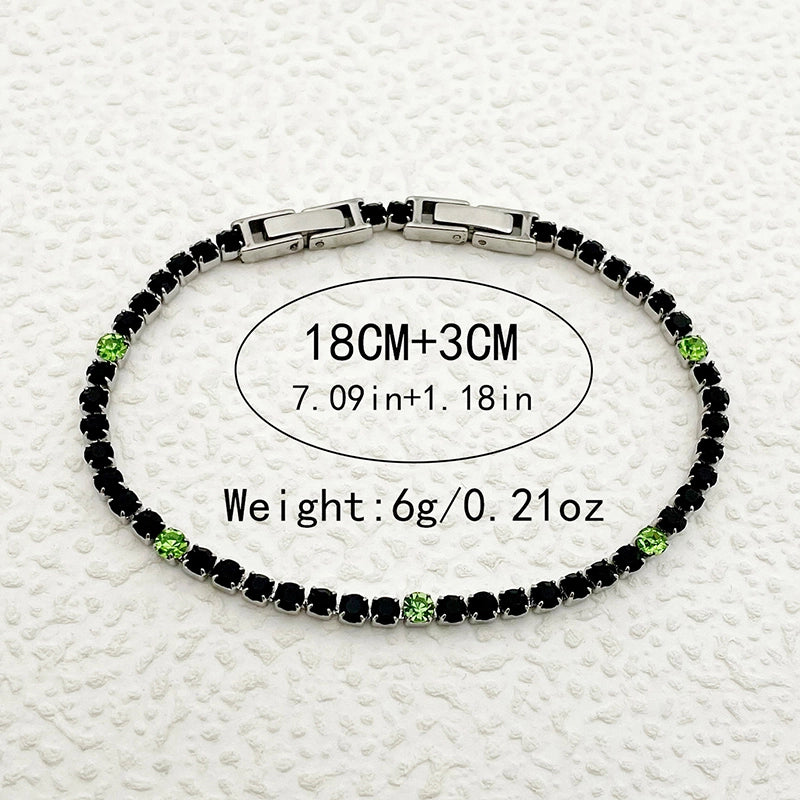 Casual Minimalist Square 304 Stainless Steel Inlay Zircon Women’s Bracelets